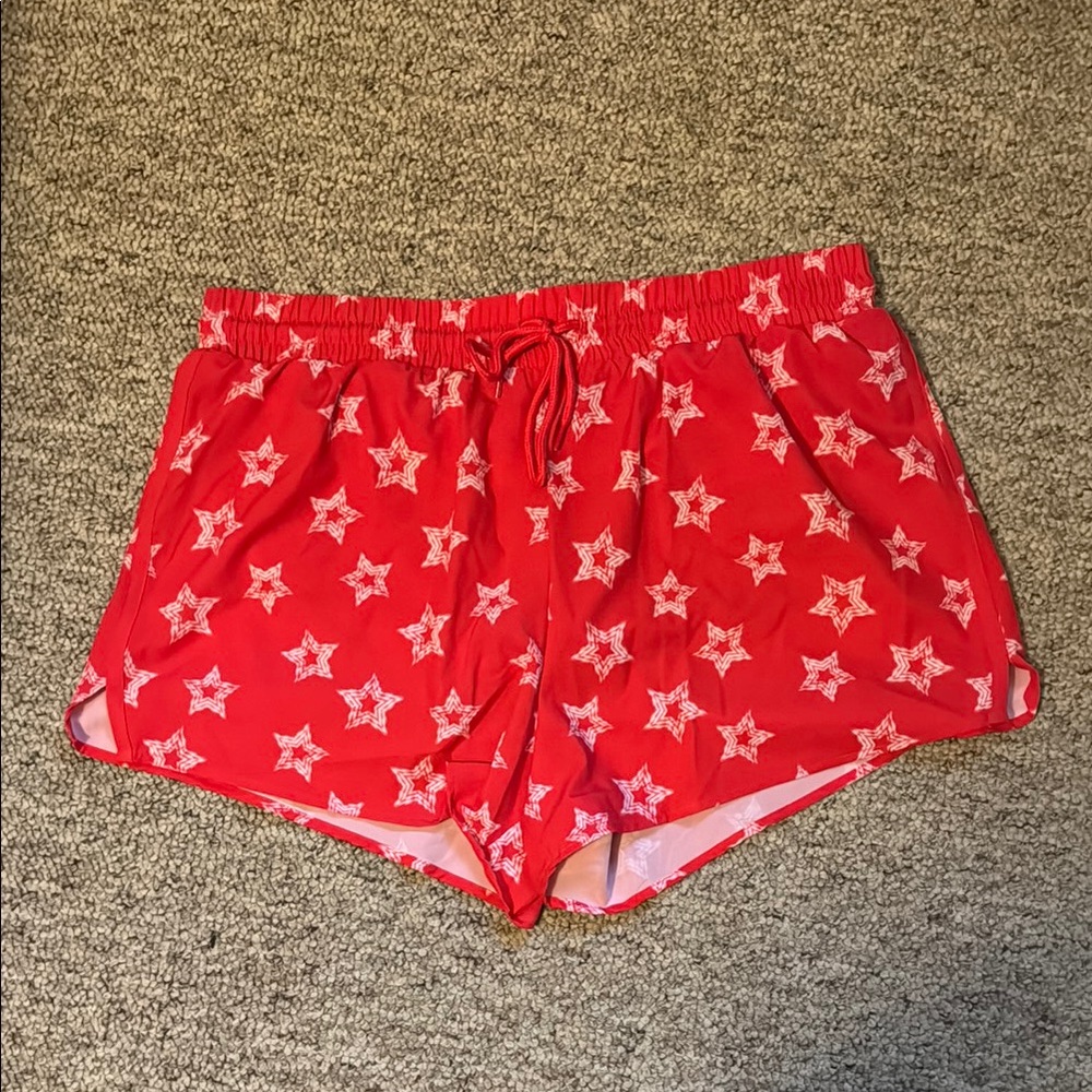Crown & Ivy Red Shorts with White Accents